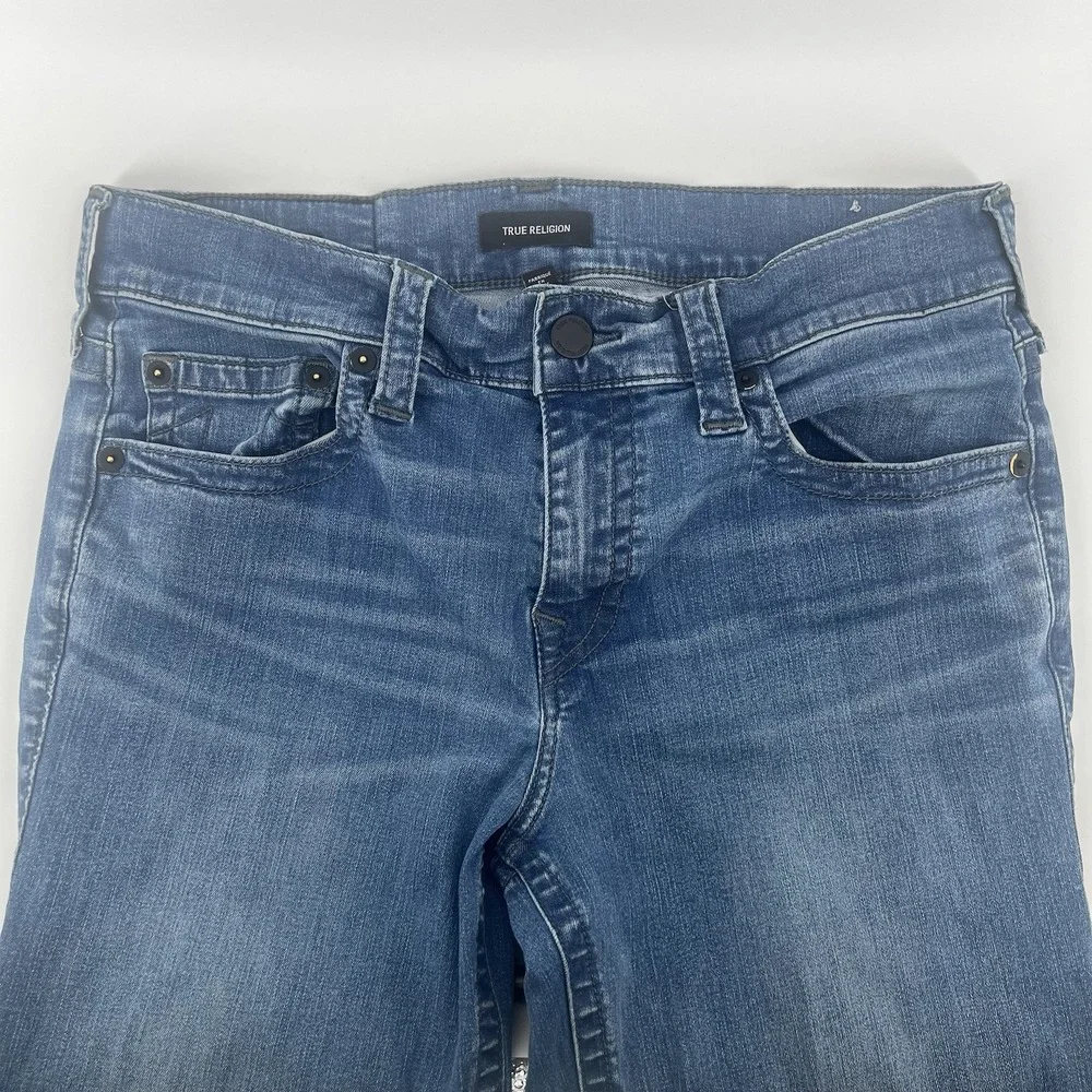 True Religion Devin Men's Jeans 31x30 Slim No Flap Medium Wash‎ Denim